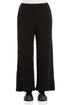 Wide Black Textured Silk Linen Trousers 1