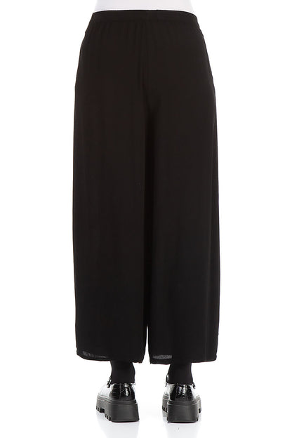 Wide Black Viscose Trousers 2