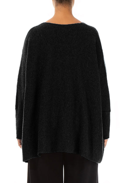 Wide Boxy Black Wool Sweater