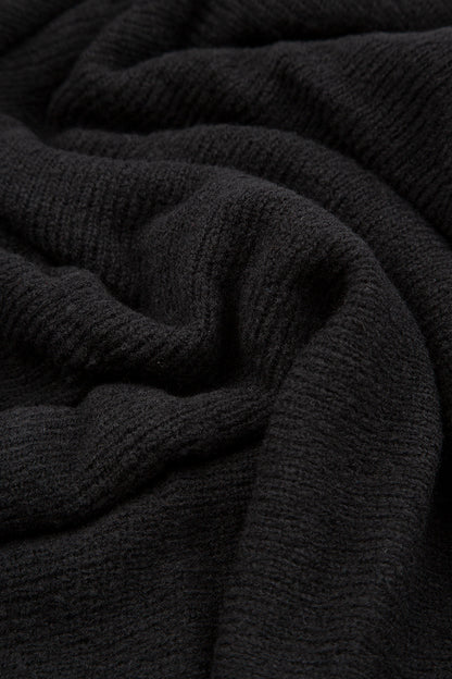 Wide Boxy Black Wool Sweater