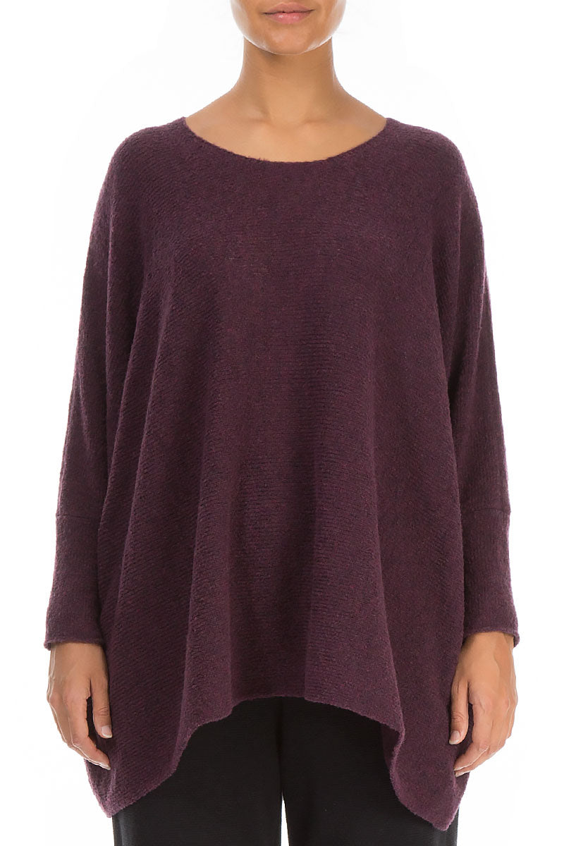 Wide Boxy Mulberry Wool Sweater