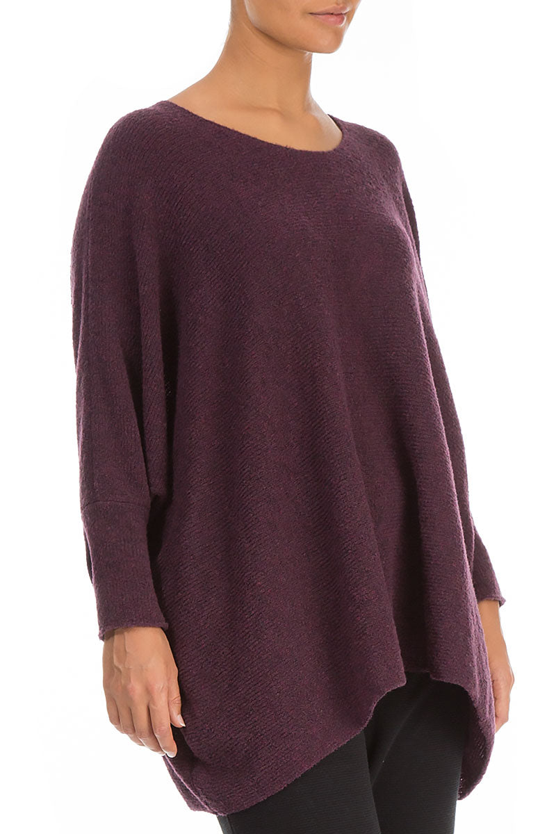 Wide Boxy Mulberry Wool Sweater