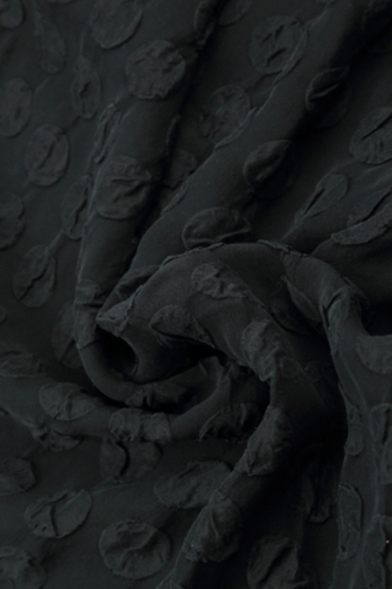 Wide Bubble Black Silk Trousers 5