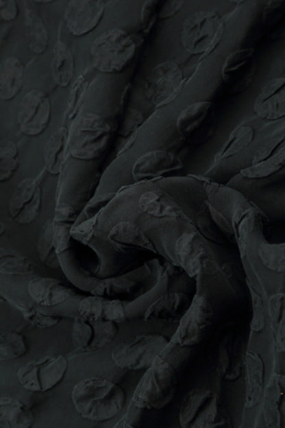 Wide Bubble Black Silk Trousers 5