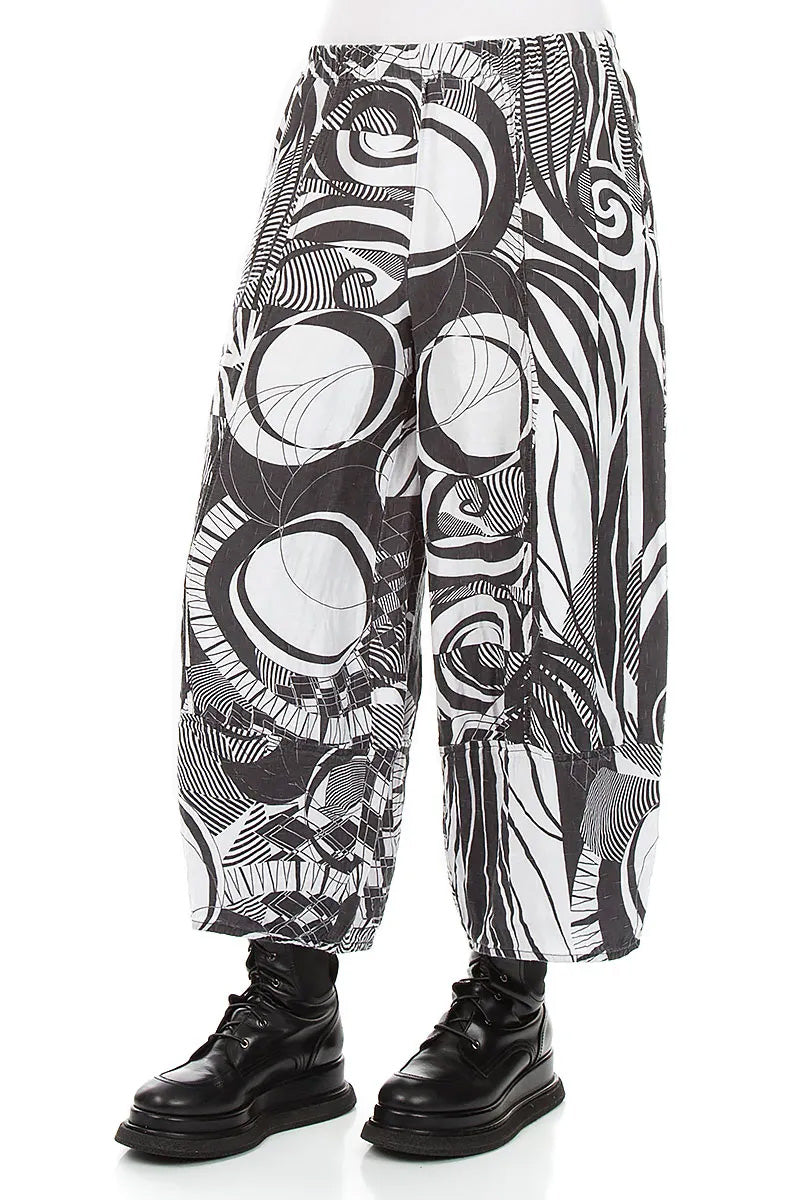 Wide Cropped Textured Orbit Silk Linen Trousers 3