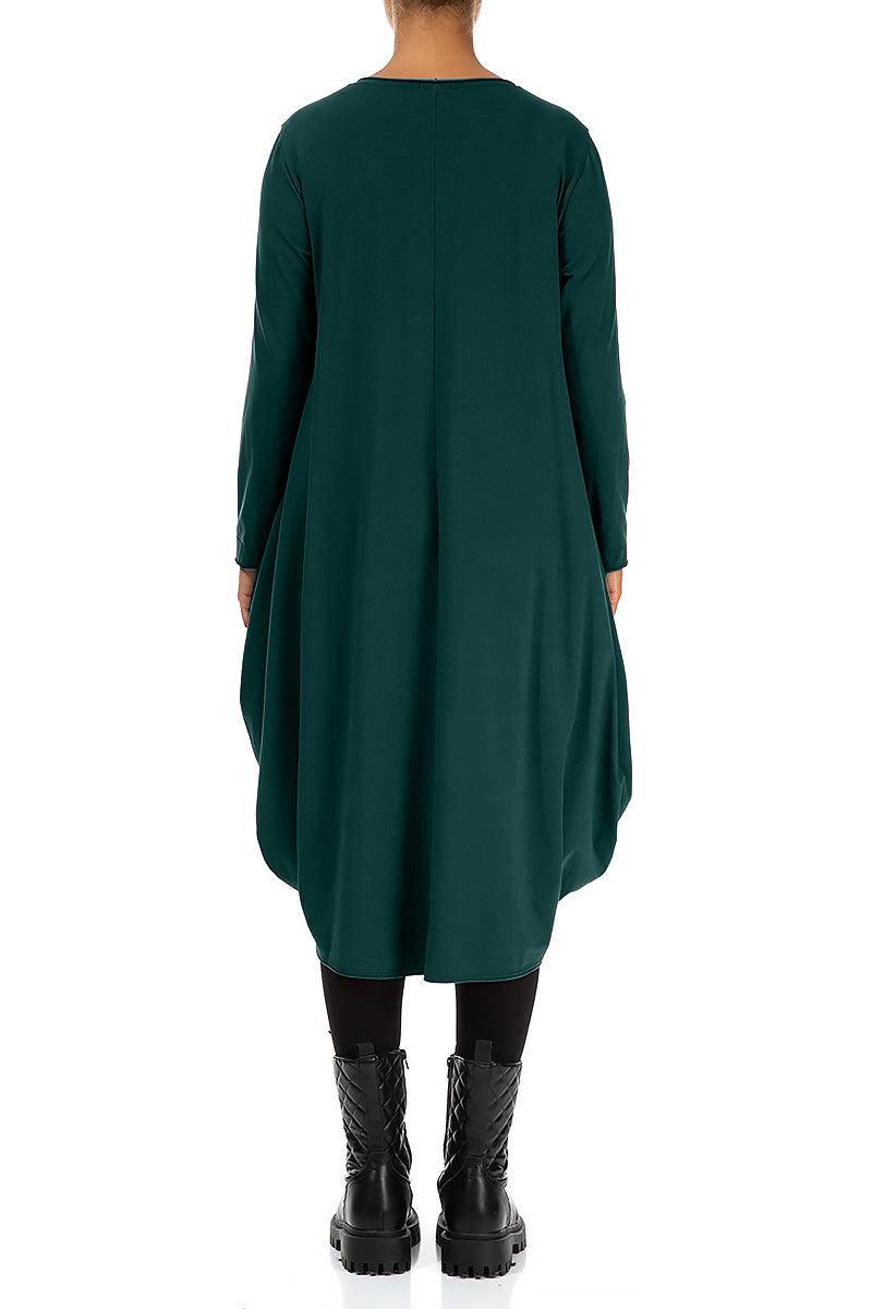 Wide Emerald Cotton Dress