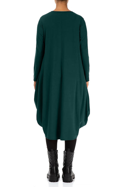 Wide Emerald Cotton Dress