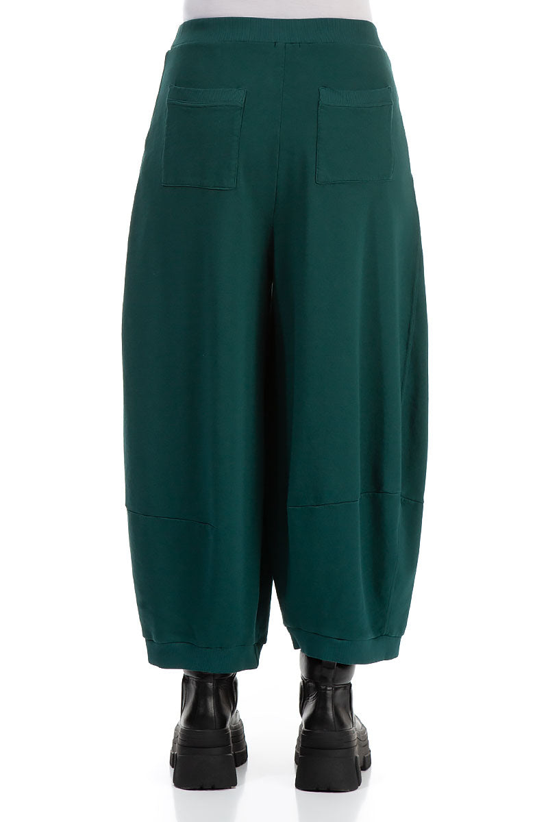 Wide Emerald Cotton Trousers