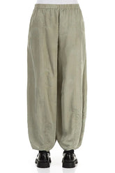 Wide Flower Pattern Forest Mist Silk Trousers 2