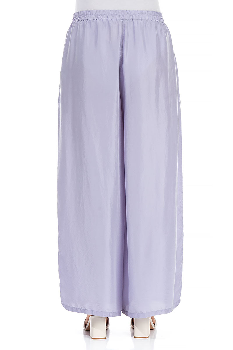 Wide Flowy Lavender Pure Silk Trousers