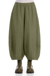 Wide Forest Mist Silk Cotton Trousers 1