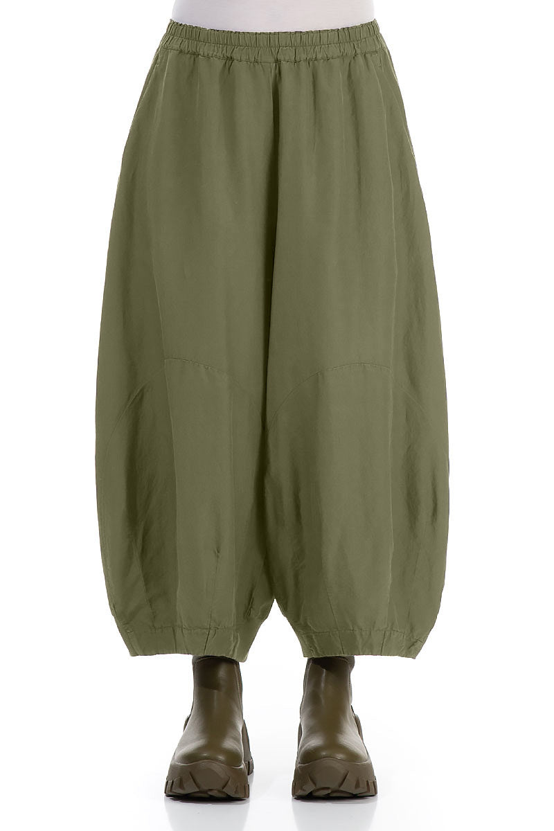 Wide Forest Mist Silk Cotton Trousers 1