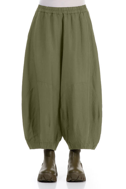 Wide Forest Mist Silk Cotton Trousers 1