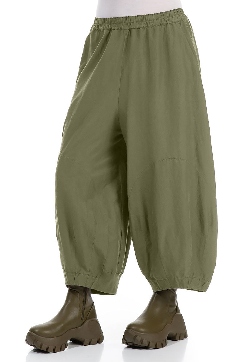 Wide Forest Mist Silk Cotton Trousers 3