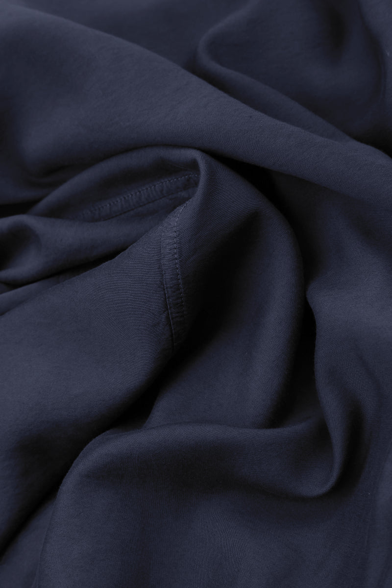 Wide Graphite Blue Silk Cotton Trousers 4