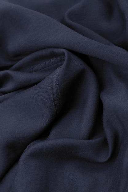 Wide Graphite Blue Silk Cotton Trousers 4