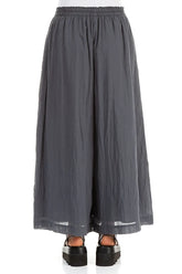 Wide Graphite Crumpled Cotton Trousers 2