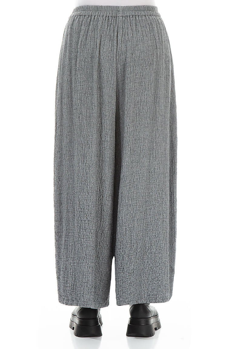 Wide Grey Wool Trousers