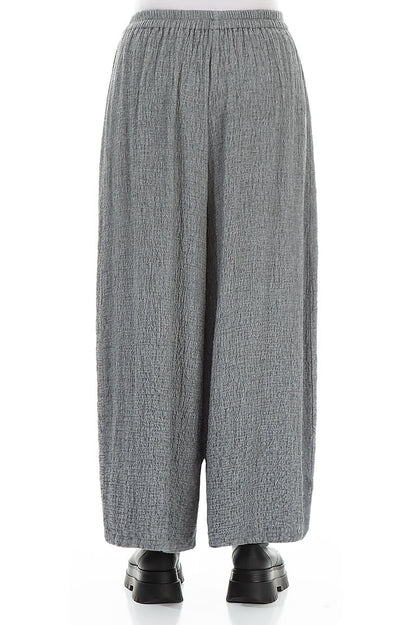 Wide Grey Wool Trousers