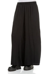 Wide Leg Black Silk Trousers 3