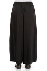 Wide Leg Black Silk Trousers 2