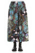 Wide Leg Cuffs Art Mosaic Textured Silk Culottes 1