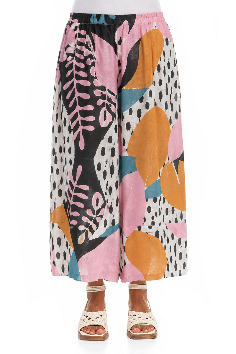 Wide Leg Cuffs Desert Bloom Linen Culottes