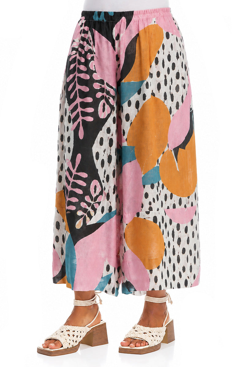 Wide Leg Cuffs Desert Bloom Linen Culottes
