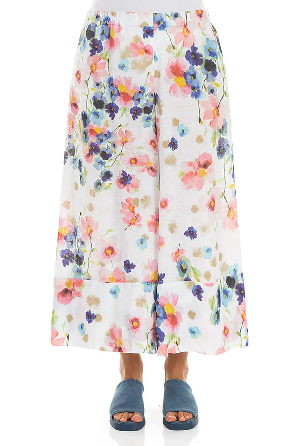 Wide Leg Cuffs Primrose Linen Culottes