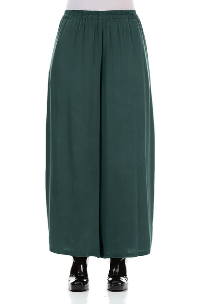 Wide Leg Peacock Silk Trousers 1