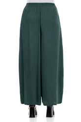 Wide Leg Peacock Silk Trousers 2