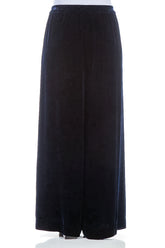 Wide Long Royal Blue Silk Velvet Trousers 3