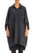 Wide Loose Black Linen Shirt 1