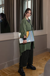 Wide Loose Dark Sage Linen Shirt 6