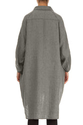 Wide Loose Grey Linen Shirt 2
