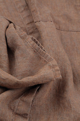 Wide Loose Mocha Linen Shirt 5