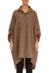 Wide Loose Mocha Linen Shirt 1
