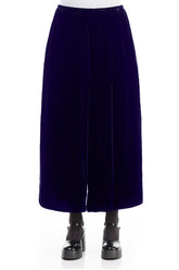 Wide Loose Royal Purple Silk Velvet Trousers 1