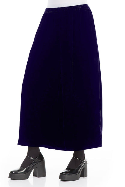 Wide Loose Royal Purple Silk Velvet Trousers 3