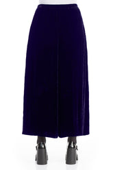 Wide Loose Royal Purple Silk Velvet Trousers 2