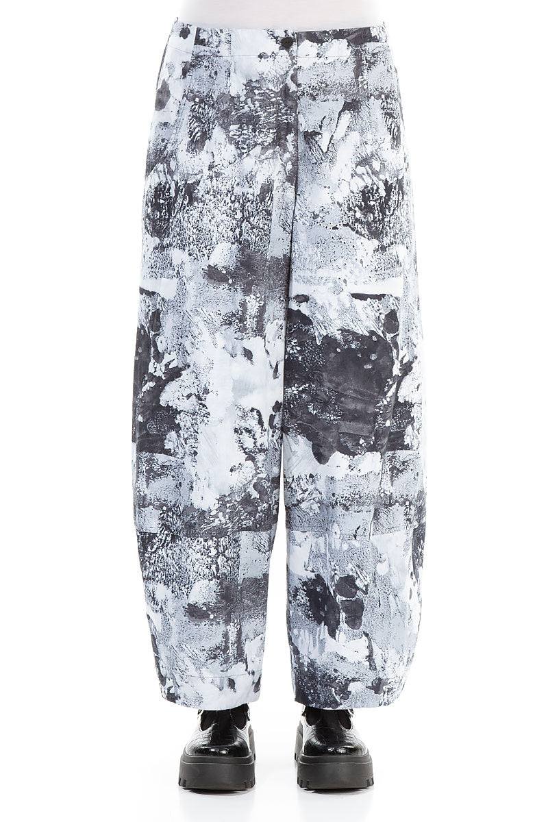 Wide Marble Cotton Trousers