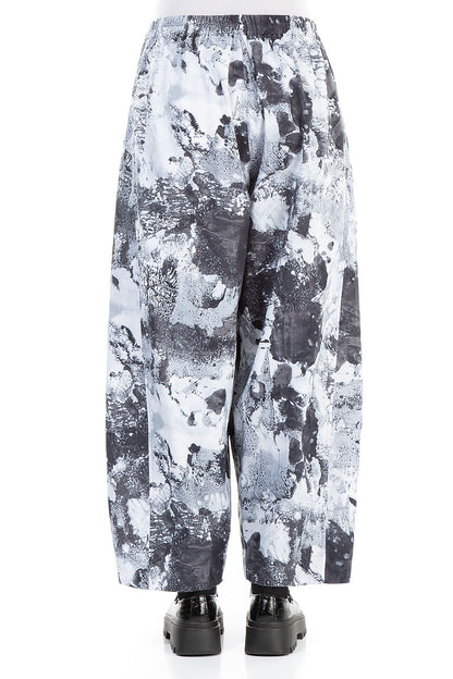 Wide Marble Cotton Trousers