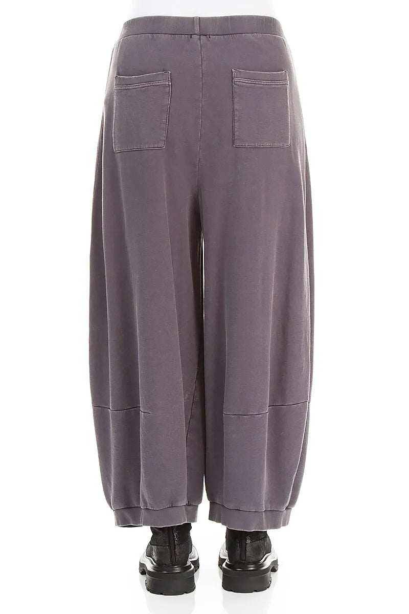 Weite mauve-graue French-Terry-Baumwollhosen