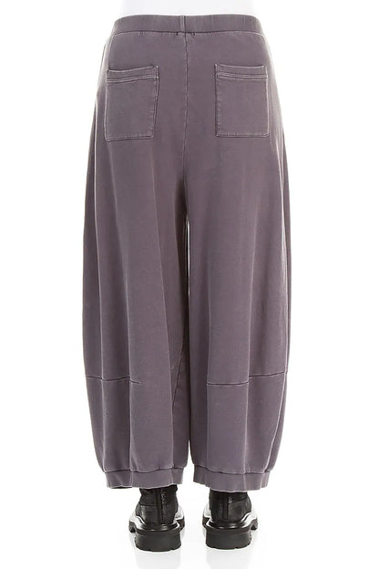 Weite mauve-graue French-Terry-Baumwollhosen