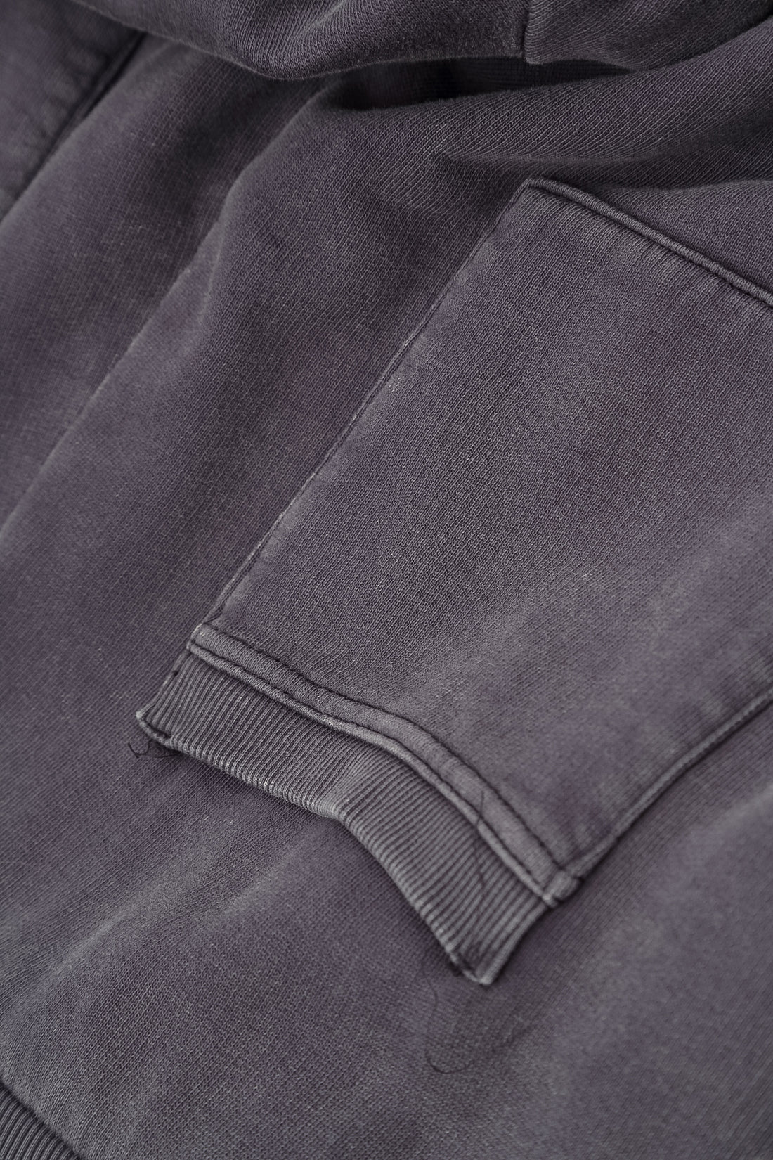 Wide Graphite Old Dye French Terry Cotton Trousers 5