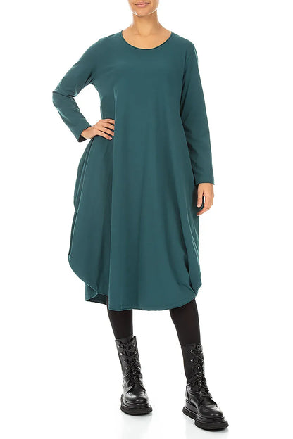 Wide Peacock Cotton Dress