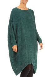 Wide Peacock Plissé Silk Kaftan Dress 3