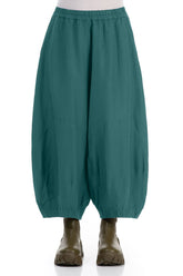 Wide Peacock Silk Cotton Trousers 1