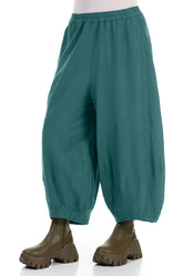 Wide Peacock Silk Cotton Trousers 3