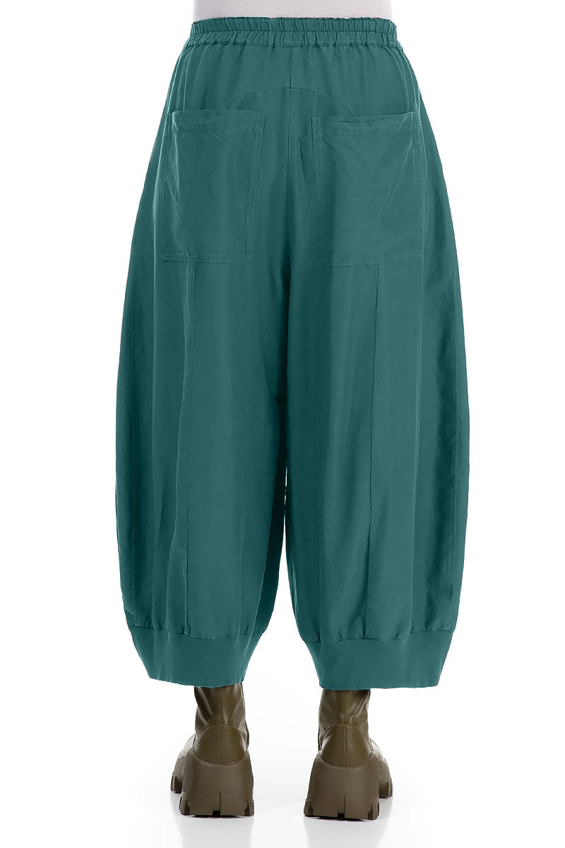 Wide Peacock Silk Cotton Trousers 2